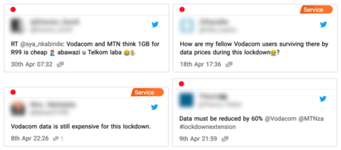 tweets from vodacom consumers on pricing