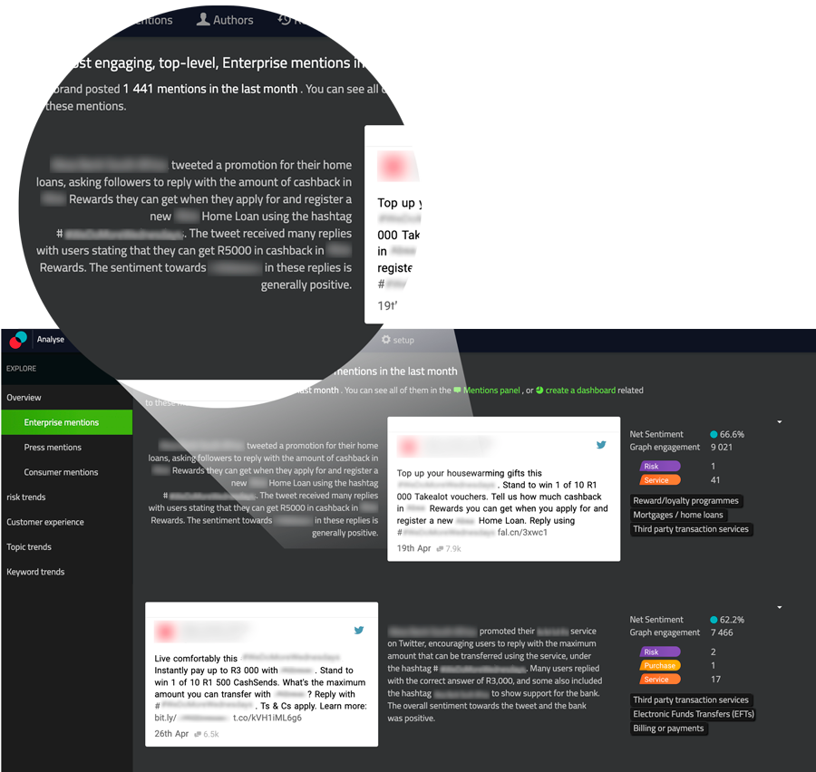 DataEQ Generative AI Explore Panel dashboard