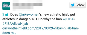 Female response to Nike Hijab