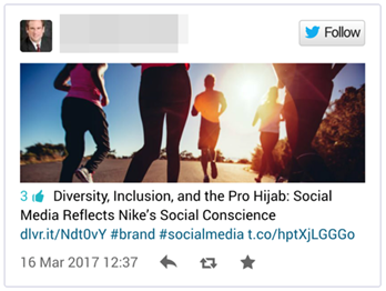 Positive sentiment towards the Nike Hijab